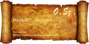Oszkó Szilas névjegykártya